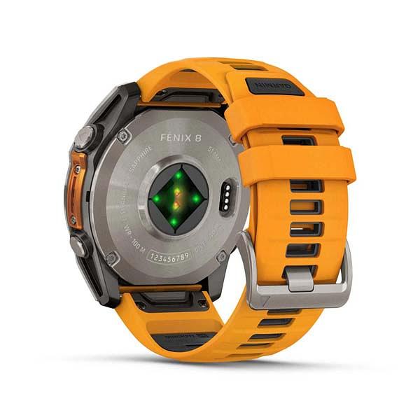 Garmin Fenix 8 51Mm, Saph, Ti/Bare/Graphite/Orange, Sea (Amoled Sapphire)