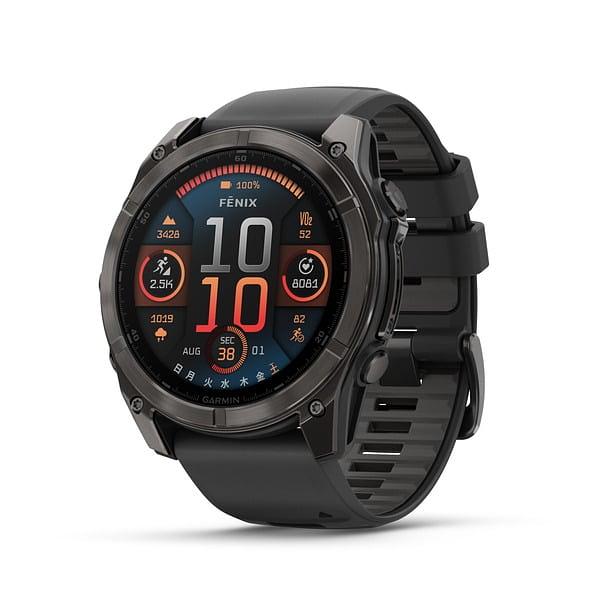 Garmin Fenix 8 51Mm, Saph,Crbngryti/Blk,Blk/Pebblegray, Sea (Amoled Sapphire)