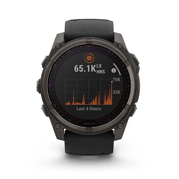 Garmin Fenix 8 51Mm, Saph Solar,Crbngry Ti/Blk,Blkpblgrybnd, Sea (Sapphire Solar)