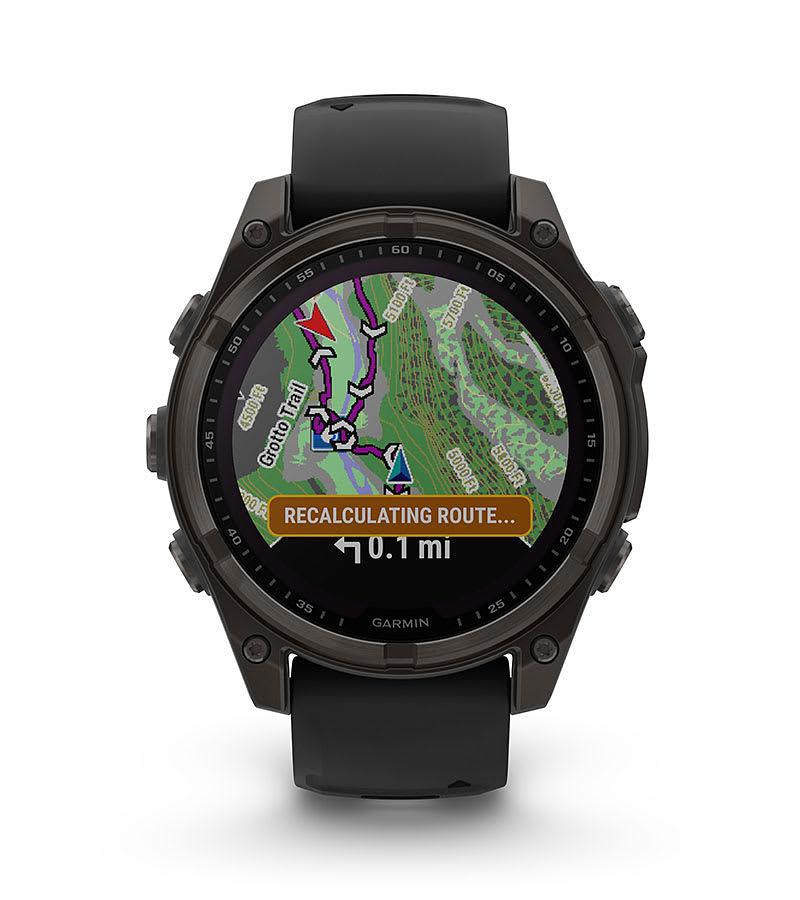 Garmin Fenix 8 51Mm, Saph Solar,Crbngry Ti/Blk,Blkpblgrybnd, Sea (Sapphire Solar)